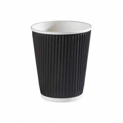 RIPPLE PAPER CUP BLACK 8 OZ  1 X 500 PCS