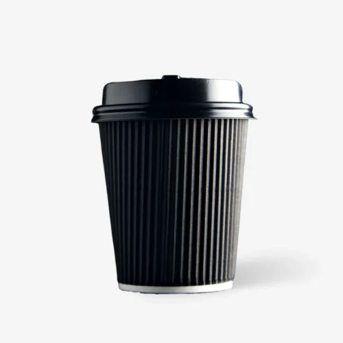 RIPPLE PAPER CUP BLACK 8 OZ  1 X 500 PCS