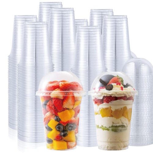 Plastic Cup Clear 8oz With Dome Lid 50 Pieces