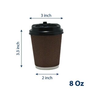 Coffee Cup with Lid 8 Oz - Pack of 50