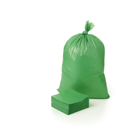 GARBAGE BAG GREEN .