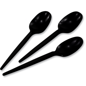 Black Plastic Table Spoon White | 1x50 Pcs