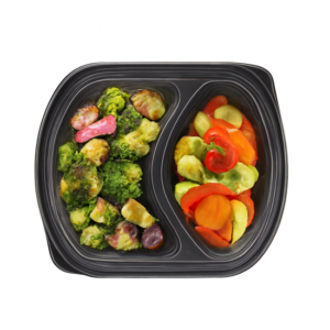 Black Base Container 2 Compartment | 1x100 Pcs