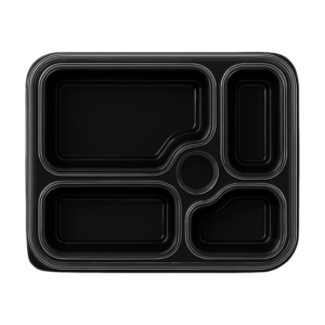Black Base Container 5 Compartment | 1x100 Pcs