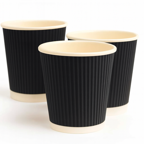 RIPPLE CUP BLACK 8 OZ